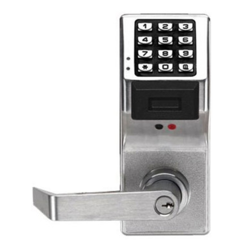 Alarm Lock PDL3000IC-M-US26D Trilogy Series PIN/Prox Digital Cylindrical Keyless Lock Straight Leverset with Medeco Core Override in Duronodic