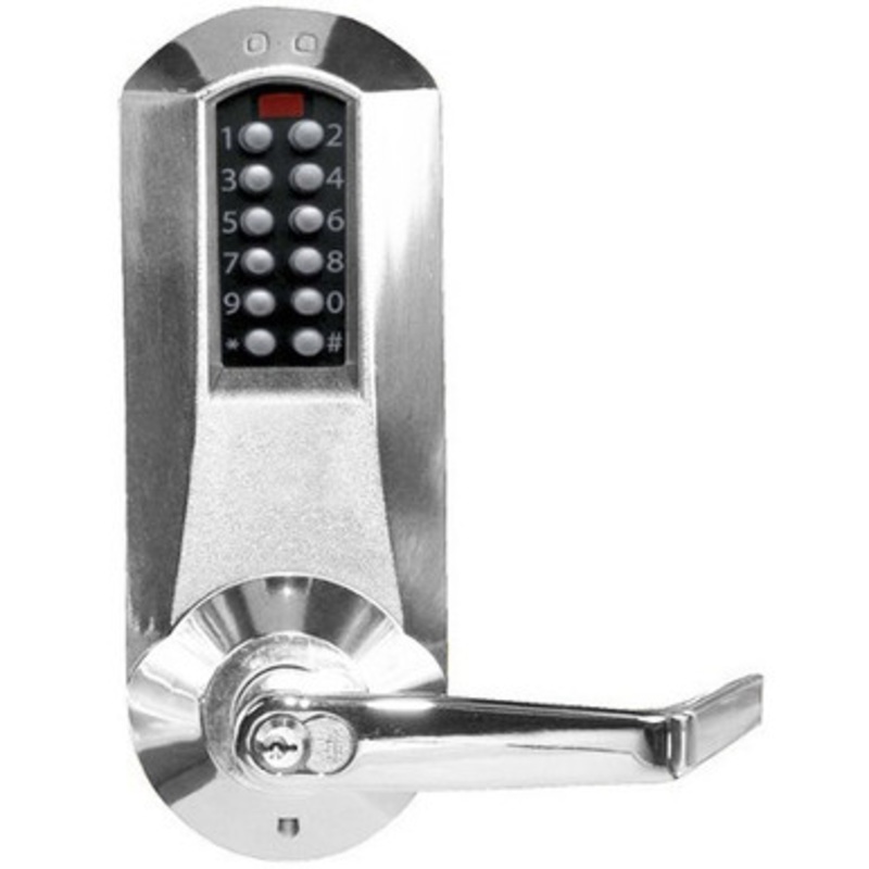 Eplex E5066SWL-RU-626-41 PBL no Dbolt with Lever Schlage Ic Prep/100 Codes in Satin Chrome