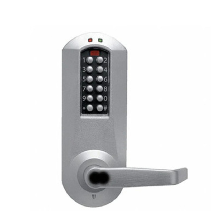 Dormakaba Eplex E5066SWL-626-41 Mortise Lever Lock Schlage Core Prepped Override in Satin Chrome
