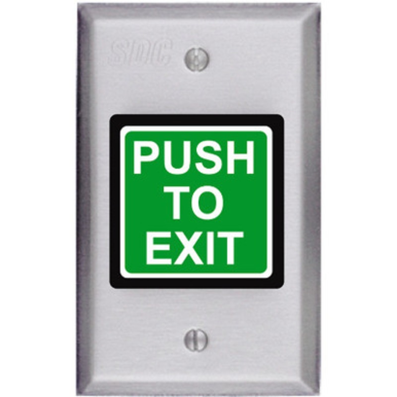 Security Door Controls SDC 423U Single Gang 2 Green Illuminated Exit Switch