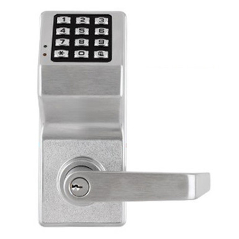Alarm Lock DL3200IC-C-US26D Trilogy T3 Series Digital Cylindrical Keyless Lock Straight Leverset with Corbin Core Override in Satin Chrome