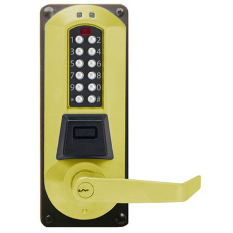 Eplex E5086BWL-605-41 Electronic Pushbutton Lever Lock with Best Core Override Mortise Lock in Bright Brass