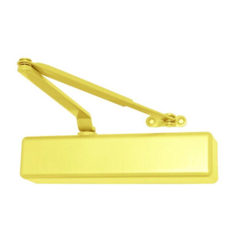 LCN 1461-HEDA-W-62G-LH-US3-DS Surface Mount Door Closer Hold Open Extra Duty Arm part Thick Hub Shoe in Bright Brass Designer Series Finish