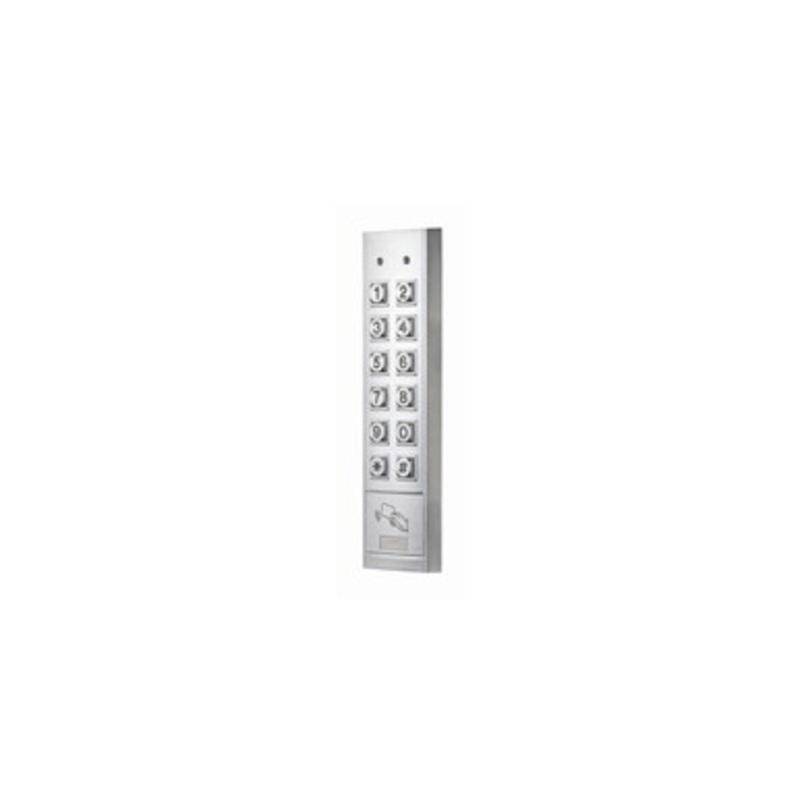 Alarm Controls KP-300 Digital Keypad, Mullion Mount, Vandalproof, Weatherproof, Indoor/Outdoor, 12 Volt DC, 95 Milliampere, -20 to 70 Deg C, IP65, 302 Stainless Steel, With Card Reader