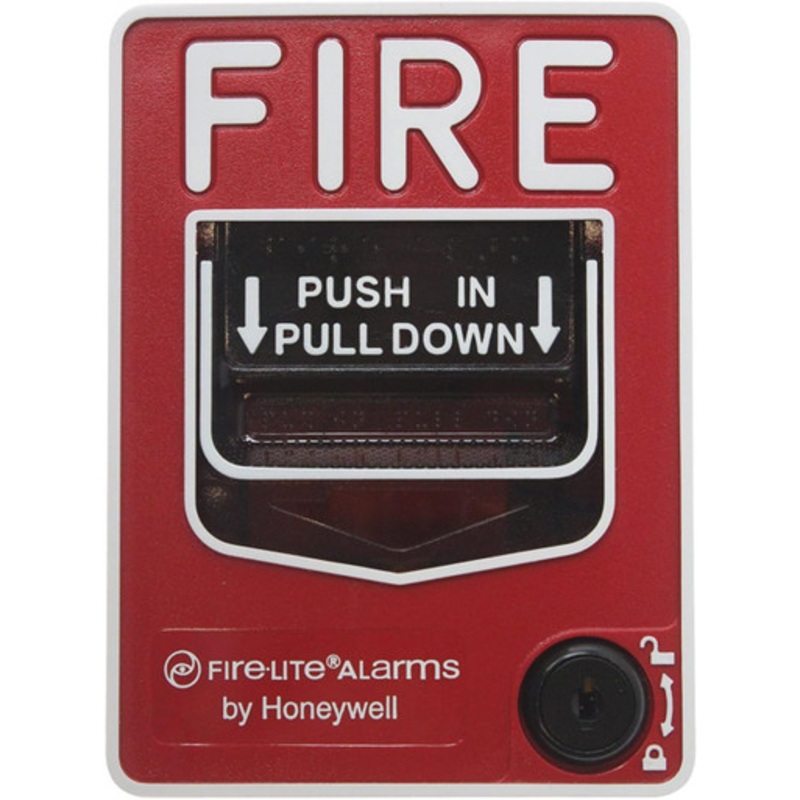 FIRELITE HONEYWELL BG-12 Dual Action Pull Station with SPST N/O Switch, Screw Terminal Connections, Hex Lock