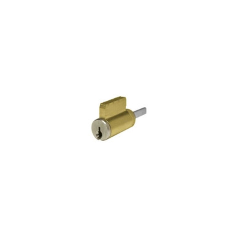 Key-In-Lever Cylinder, Universal, Schlage Style, 6-Pin, Kwikset Keyway, 0-Bitted, 2-Key Blank, Solid Brass, Satin Chrome, With Screw-On End Cap
