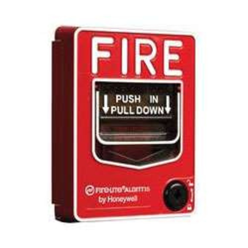 Fire-Lite BG-12S Single Action Pull Station, Pigtail Connections, Hex Lock