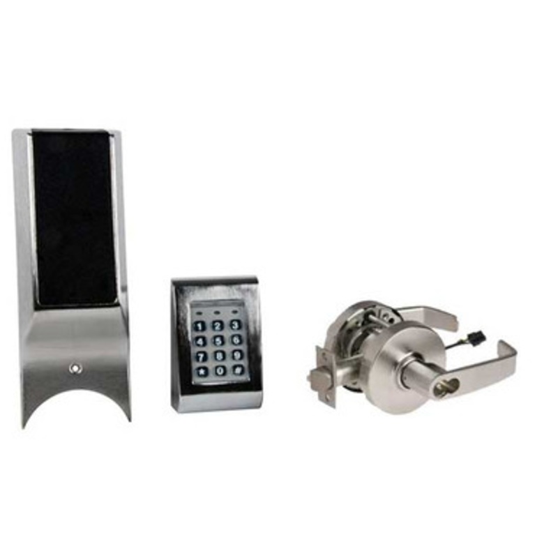 Sargent 2870-KP10G77 LL 26D 10-Line Cylindrical Keypad Lock, Storeroom, L-Rose, L-Lever, SFIC Prep, Less Core, Satin Chrome
