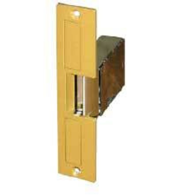 Trine 004-24AC Electric Strike Locks with Deadbolt in Brass