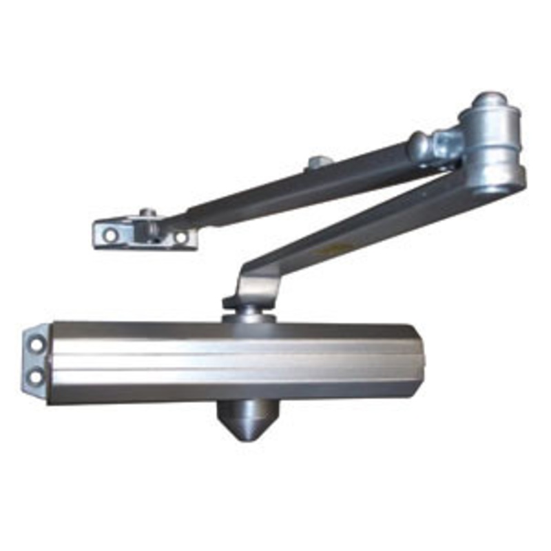 General Lock Door Closer, Tri-Pack, Adjustable 3-6, Backcheck, Sex-Nuts and Bolts, Aluminum Finish