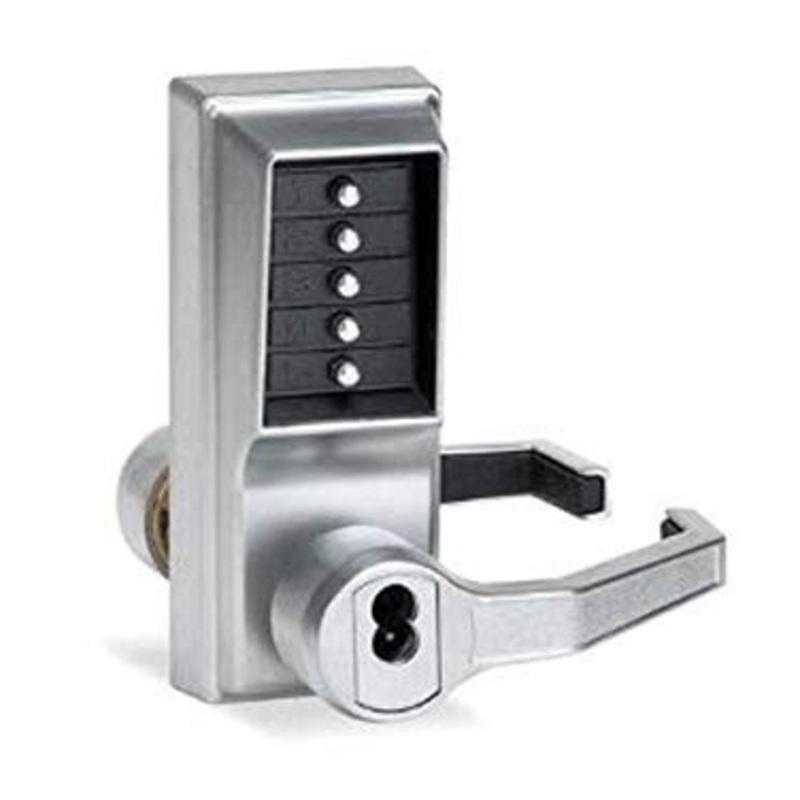 Dormakaba Simplex LR1021B-26D-41 Pushbutton Lever Lock with Best Core Override in Satin Chrome (core not included)