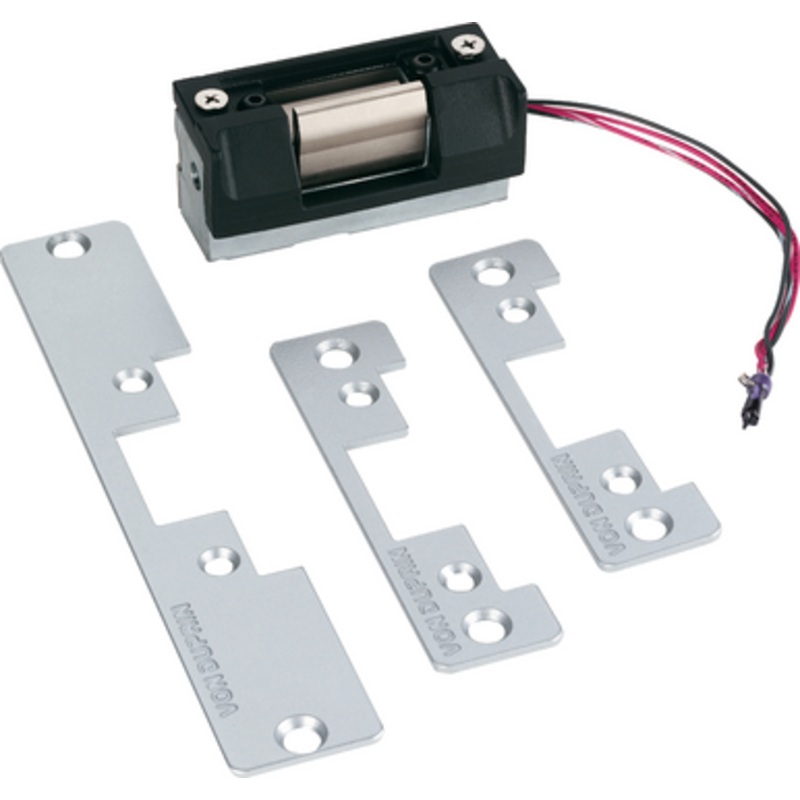 Von Duprin 5100-3FP SP28 Electric Strike for Cylindrical Locks with 3 Faceplates in Sprayed Aluminum