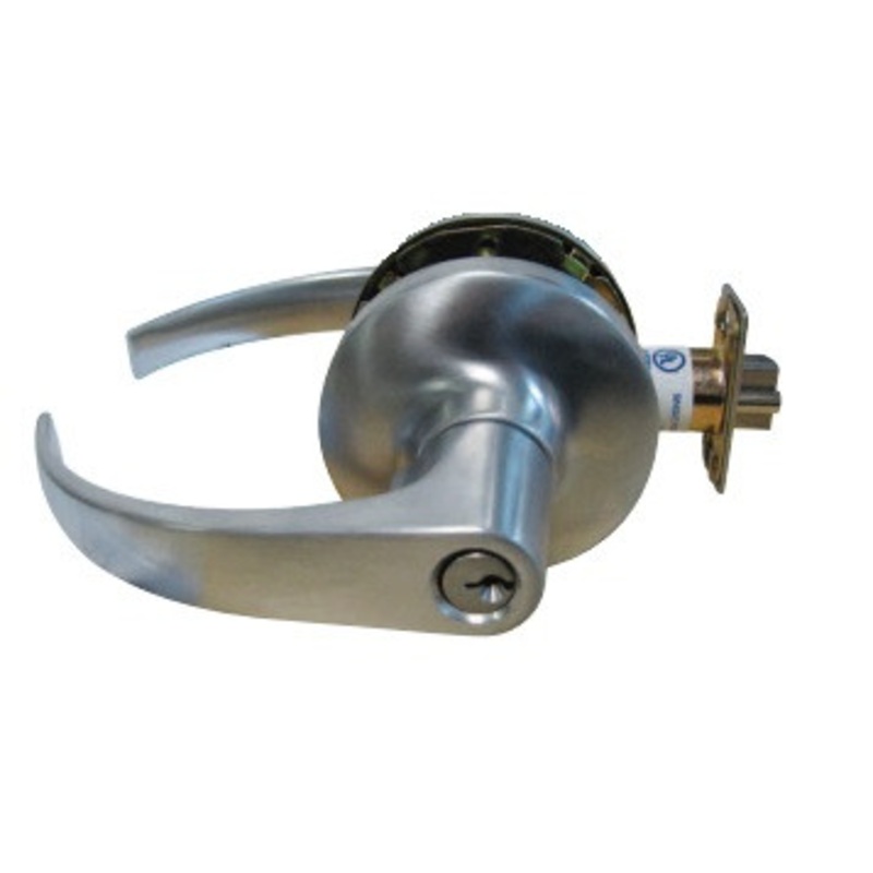 General Locks L100 Series Grade 1 Cylindrical Clutched Curved Leversets – L180C – Storeroom – Brushed Chrome
