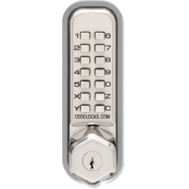 Codelock CL250K Tubular Deadlatch WITH KEY BYPASS Mechanical Keyless Lock.