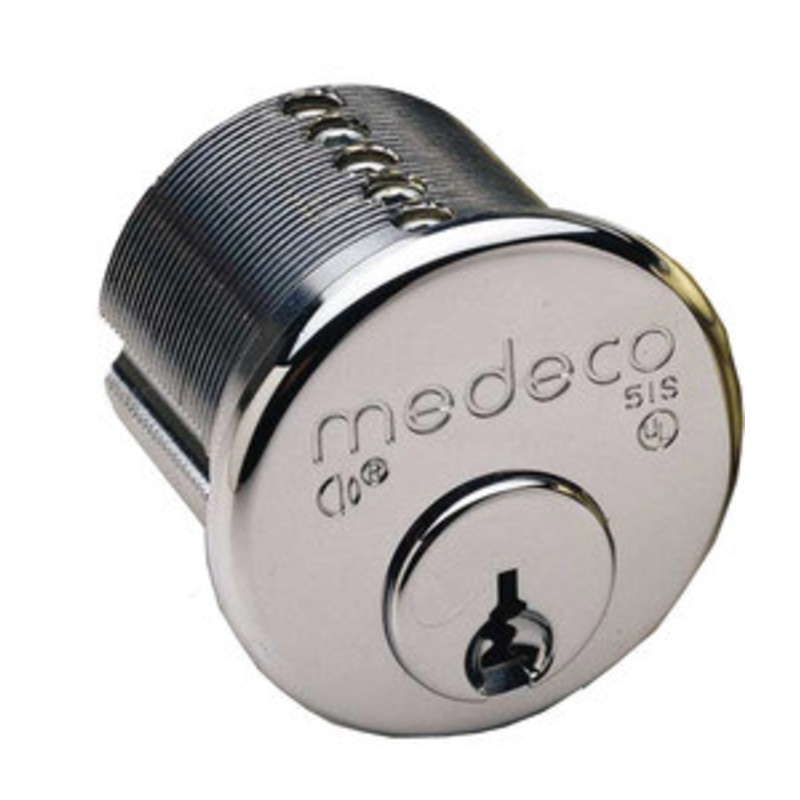 Medeco Mortise cylinder, 6 pin, 1-1/4, satin nickel