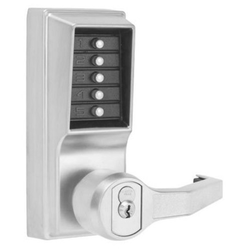 Dormakaba LL1021R-26D-41 Pushbutton Lever Lock Prepped For Sargent Core Override in Satin Chrome