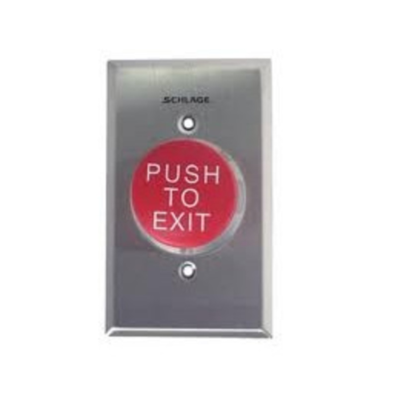 Schlage 623RD-EX-AA Alternate Action/Maintained Heavy Duty 1-5/8 Push Button Single Gang (Red Push To Exit)