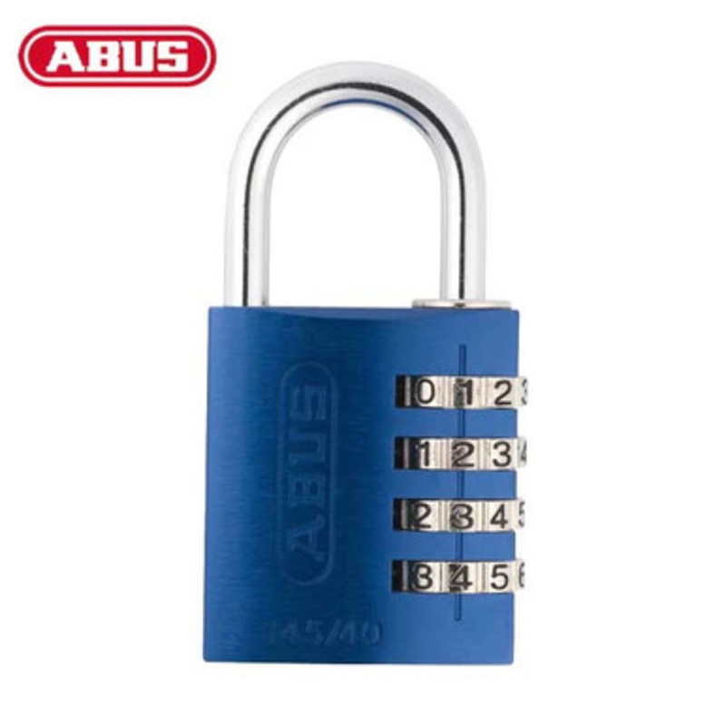 Abus – 145/40 C – Aluminum – 4-Dial Re-Settable Padlock – Blue