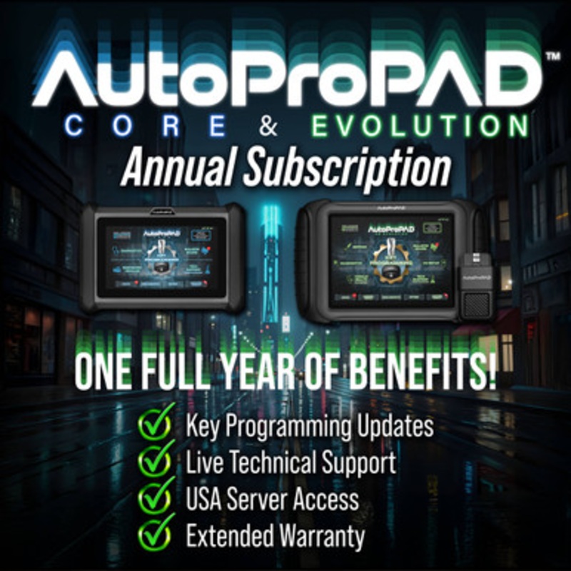 AutoProPAD Core & G3 Evolution Annual Subscription – 1-Year of Updates, Server Access, Live Tech Support, and Extended Warranty