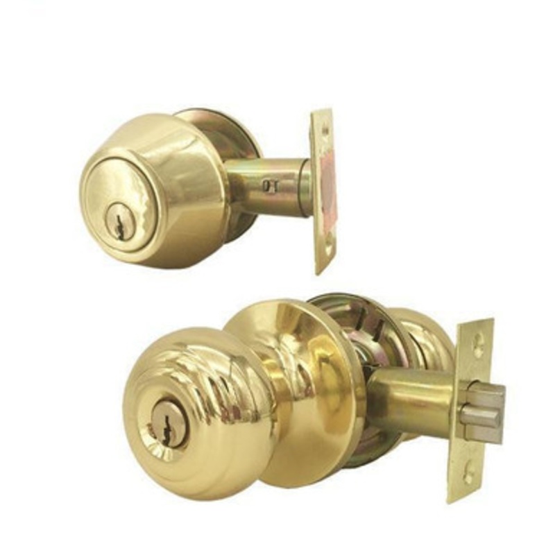 Kenaurd Premium Combo Lockset  Knob & Deadbolt  Polished Brass  PB  KW1