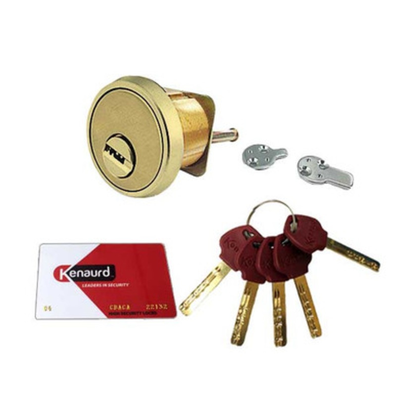 Kenaurd Key Controlled – Rim / Mortise Combo Cylinder – 1-1/8 – US3 – Polished Brass