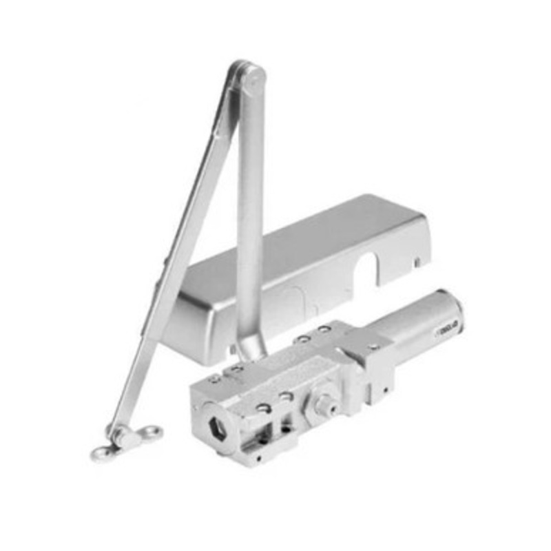 DeGuard Hydraulic Door Closer – Back Check Function – PA Bracket/Regular/TopJamb – Adjustable Size 1-6 – Plastic Cover – Satin Nickel – Grade 1