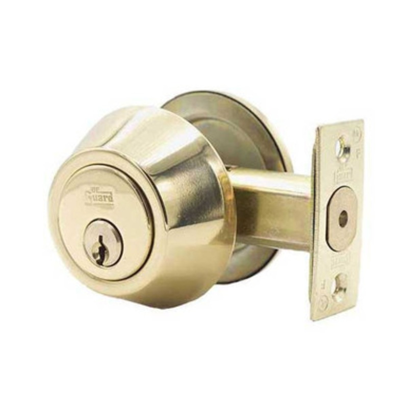 DeGuard Premium Single Cylinder Deadbolt – Polished Brass – Grade 3 – ( KW1 )