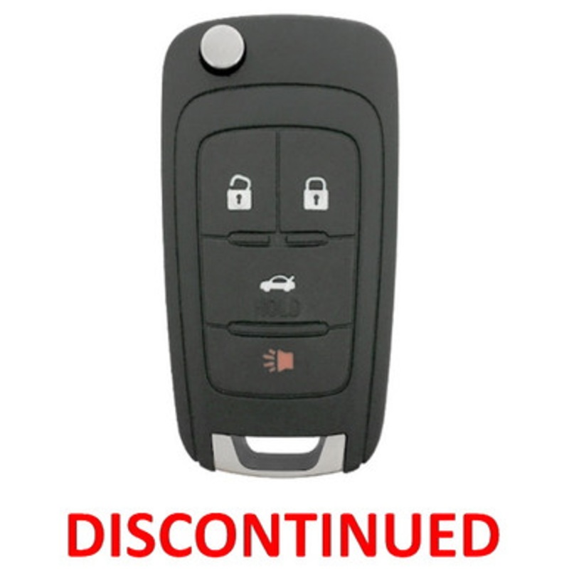 (Discontinued) Chevrolet 4 Button Remote Flip Key OHT01060512, 13501259, 433 MHz – New, OEM