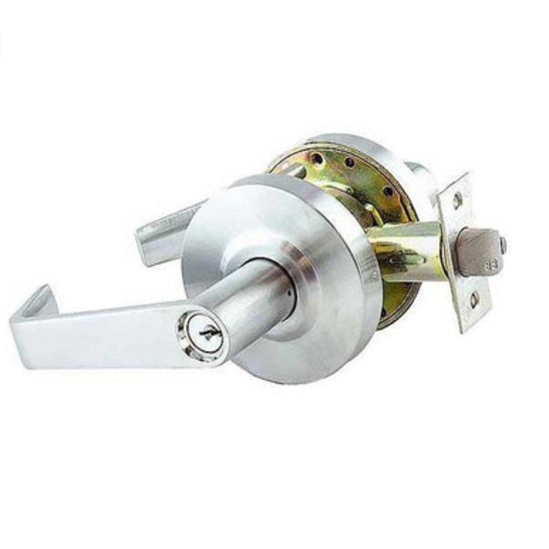Kenaurd Commercial Lever Set Handle – 2-3/4 Standard Backset – Satin Chrome – Classroom Intruder – Grade 2