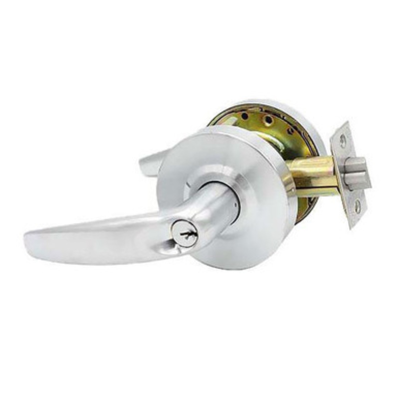 Kenaurd Commercial Lever Set Handle – Contemporary Design – 2-3/4 Standard Backset – Satin Chrome – Storeroom – Grade 2