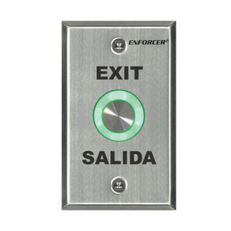 SECO-LARM – SD-6276-SS1Q PIEZOELECTRIC ILLUMINATED RTE WALL PLATE W/ TIMER & PUSHBUTTON – SINGLE GANG