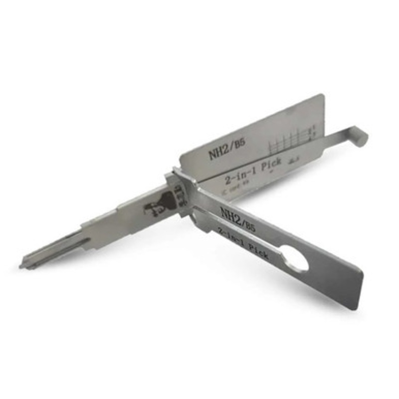 Original Lishi NH2-IC49 2-in1 Pick & Decoder Tool For Mack, Kenworth, Briggs, Stratton & More – Anti Glare