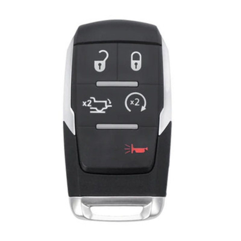 Dodge RAM 5 Button Smart Key Replacement Case & Pad (L,U,P,LG,RS) (GQ4-76T)