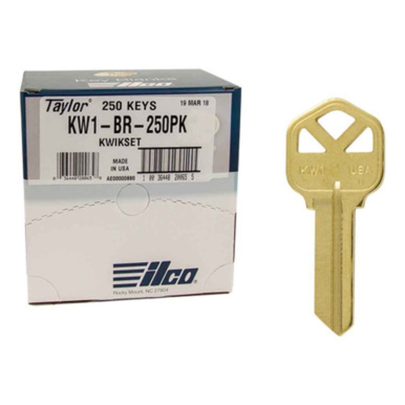 ILCO Kwikset KW1-BR Residential Key Blank – Brass – 250 Pack