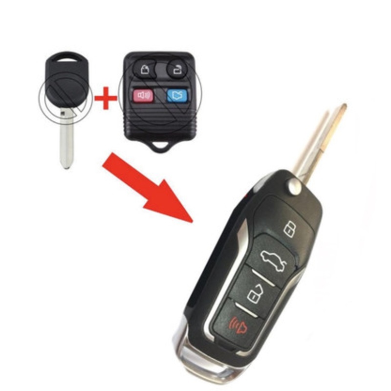 Ford Lincoln Mercury 4-Button Flip Key CWTWB1U331 2S4T-15K601-AB  315MHz, Standard Aftermarket