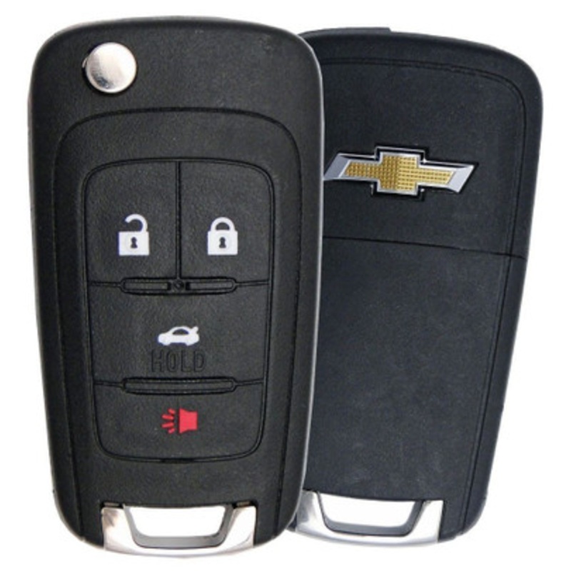 Chevrolet 4 Button Remote Flip Key KR55WK50073, 13586120, 315 MHz – Refurbished, Grade A