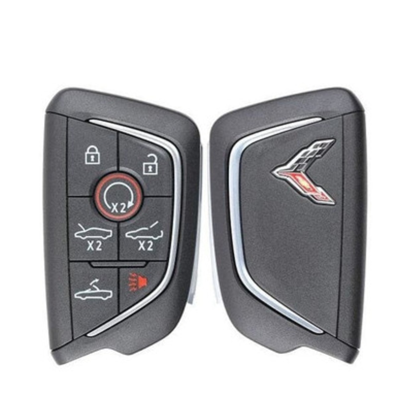 Chevrolet Corvette 7 Button Chrome Logo Smart Key YG0G20TB1, 13554499, 433 MHz – Refurbished, Grade A