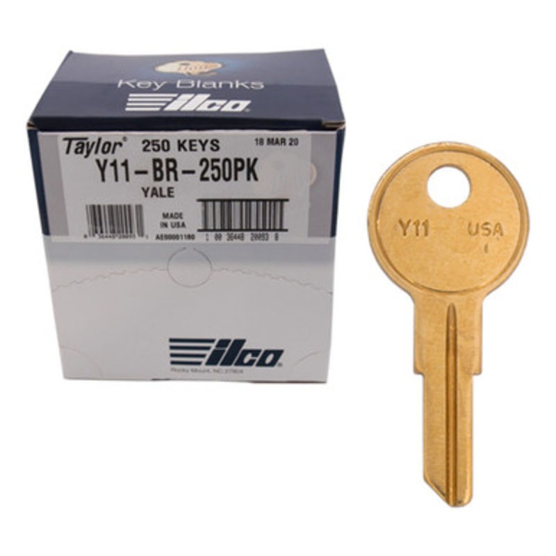 ILCO Y11 Metal Key Blank – Brass – 250 Pack