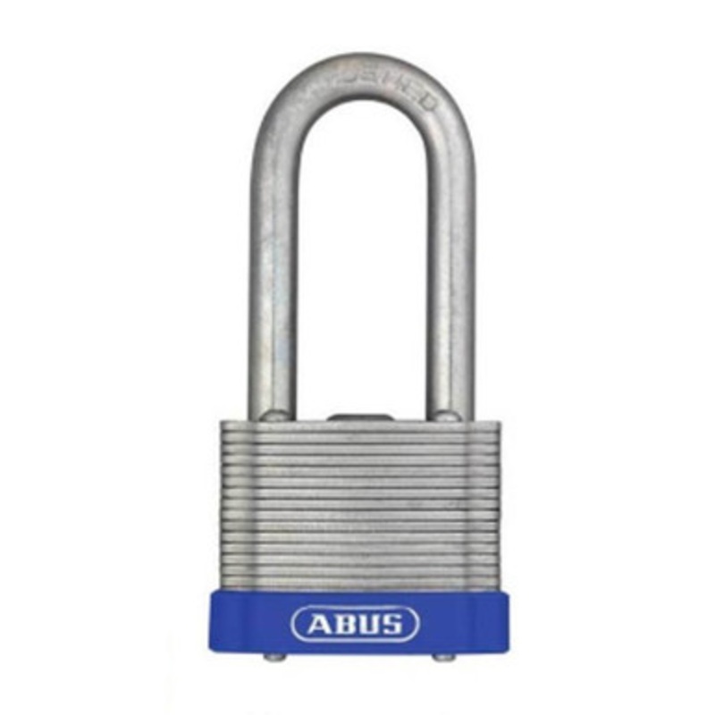 ABUS – 41/45HB50 B – ETERNA LAMINATED STEEL PADLOCK BLUE BUMPER – 1-59/64 WIDTH W/ 2 SHACKLE