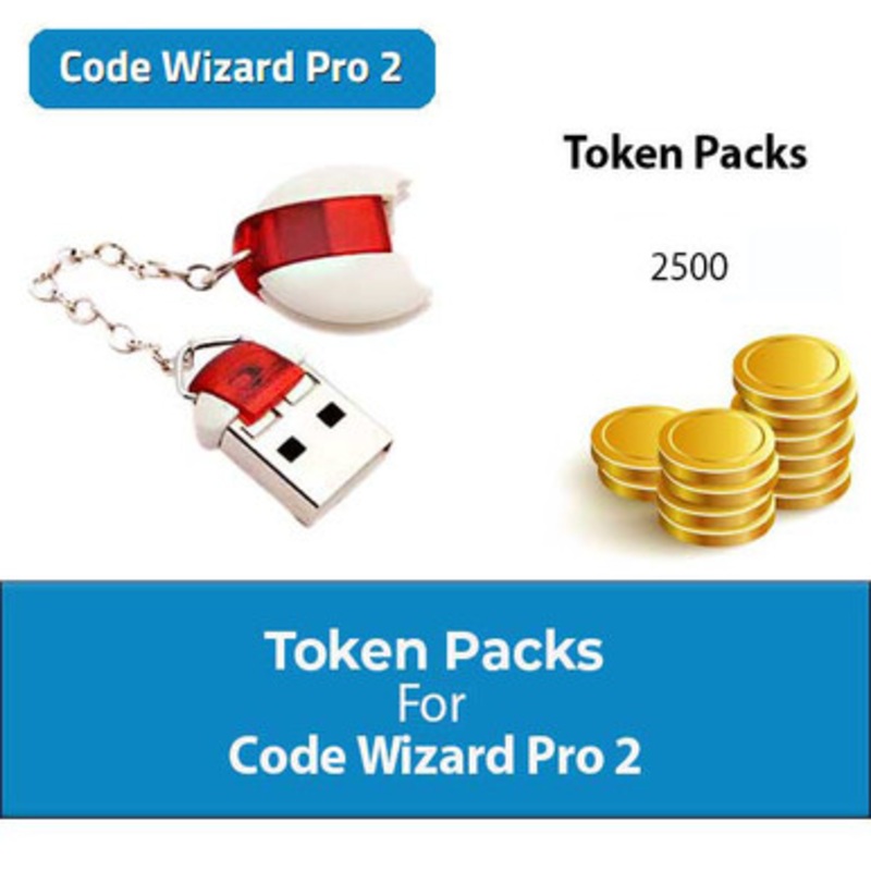 Code Wizard Pro 2 Token Packs 2500 – ( machine sold separately )