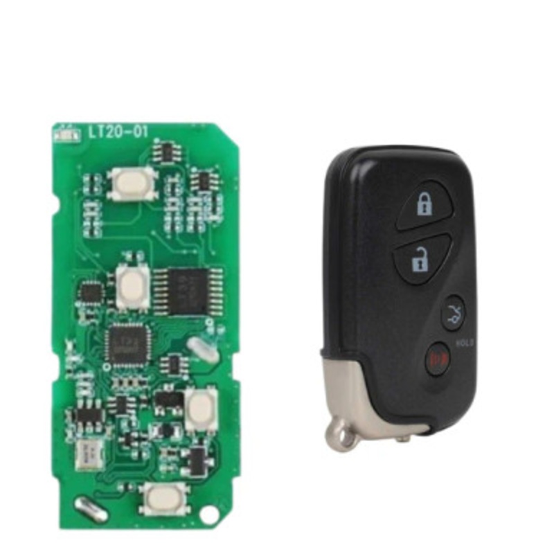 Lonsdor 4 Button Universal Smart Remote Key with Hatch Button for Toyota & Lexus K518S, K518ISE & KH100+ Switchable Frequency