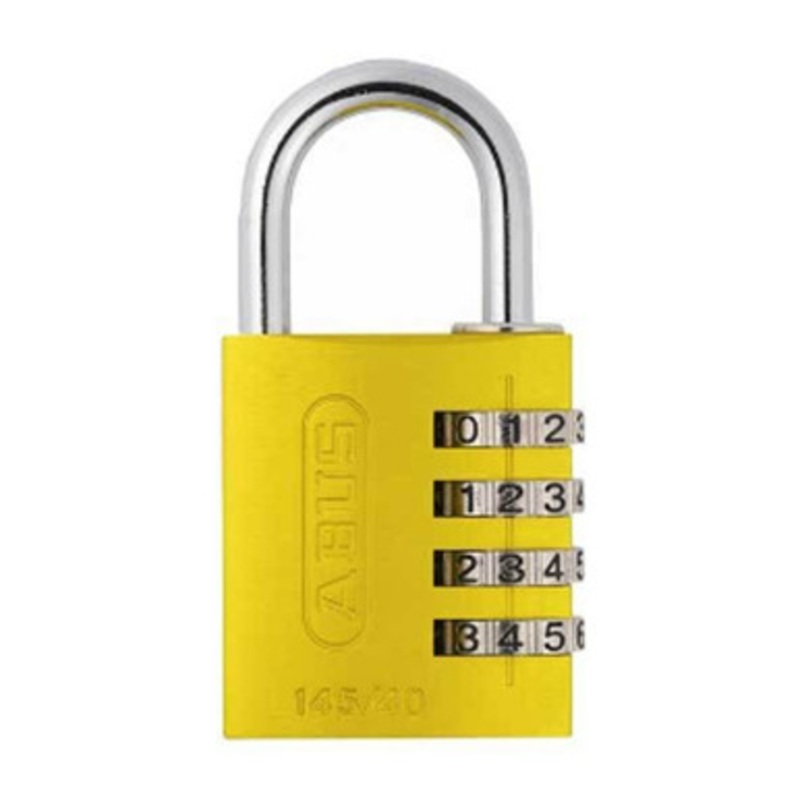 Abus – 145/40 C – Aluminum – 4-Dial Resettable Padlock – Yellow