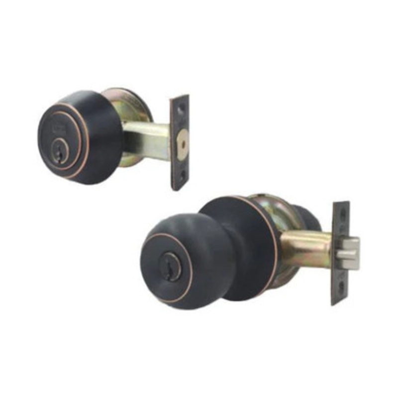 DeGuard Premium Combo Lockset – Oil Rubbed Bronze – Entrance – Retail Packaging – SC1 – Grade 3