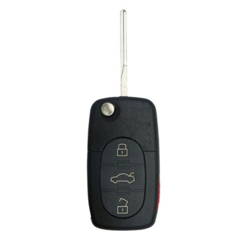 Audi 4 Button Remote Flip Key MYT8Z0837231, 4DO837231E, 315 MHz – Refurbished, Recase