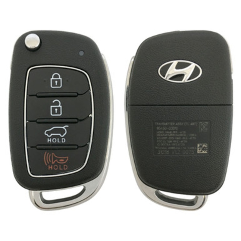 Hyundai 4 Button Remote Flip Key for Santa Fe TQ8-RKE-4F31, 95430-2W110, 433 MHz – Refurbished, Grade A