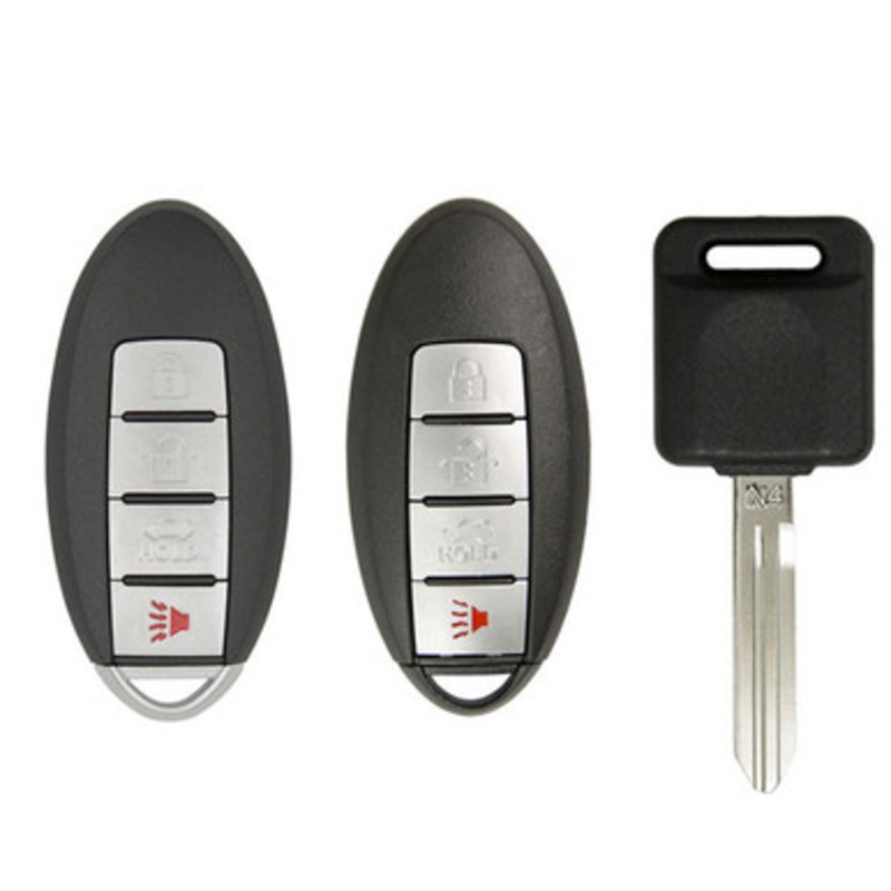 Keyless2Go 4 Button Proximity Smart Key for Nissan 285E3-3SG0D / KR55WK48903 / K-NI04 Transponder Key Philips ID46 – SAMPLE PACK