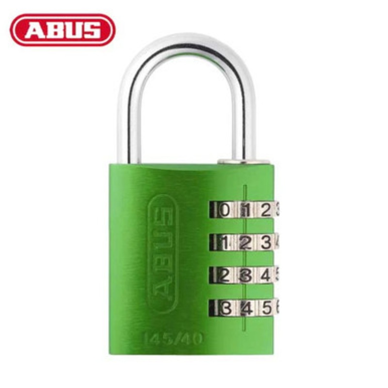 Abus – 145/40 C – Aluminum – 4-Dial Re-Settable Padlock – Green