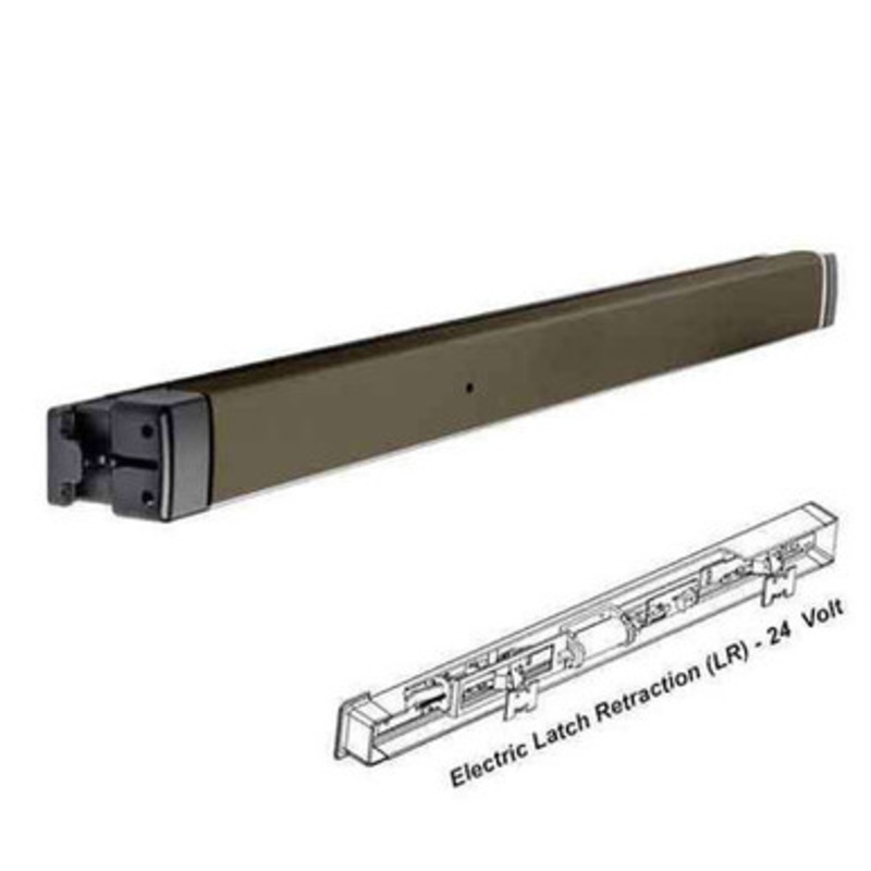 Adams Rite – 8802EL – Narrow Stile – Electric Rim Exit Device – Optional Door Opening Width – Anodized Dark Bronze – Electric Latch Retraction (LR) – 24 Volt