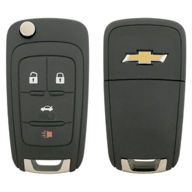 Chevrolet 4 Button Non-Prox Remote Flip Key AVL-B01T1AC, 13574862, 315 MHz – Refurbished, Grade A