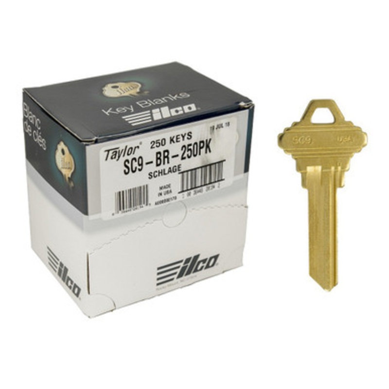 ILCO SC9 Schlage Residential Key Blank – Brass – 250 Pack